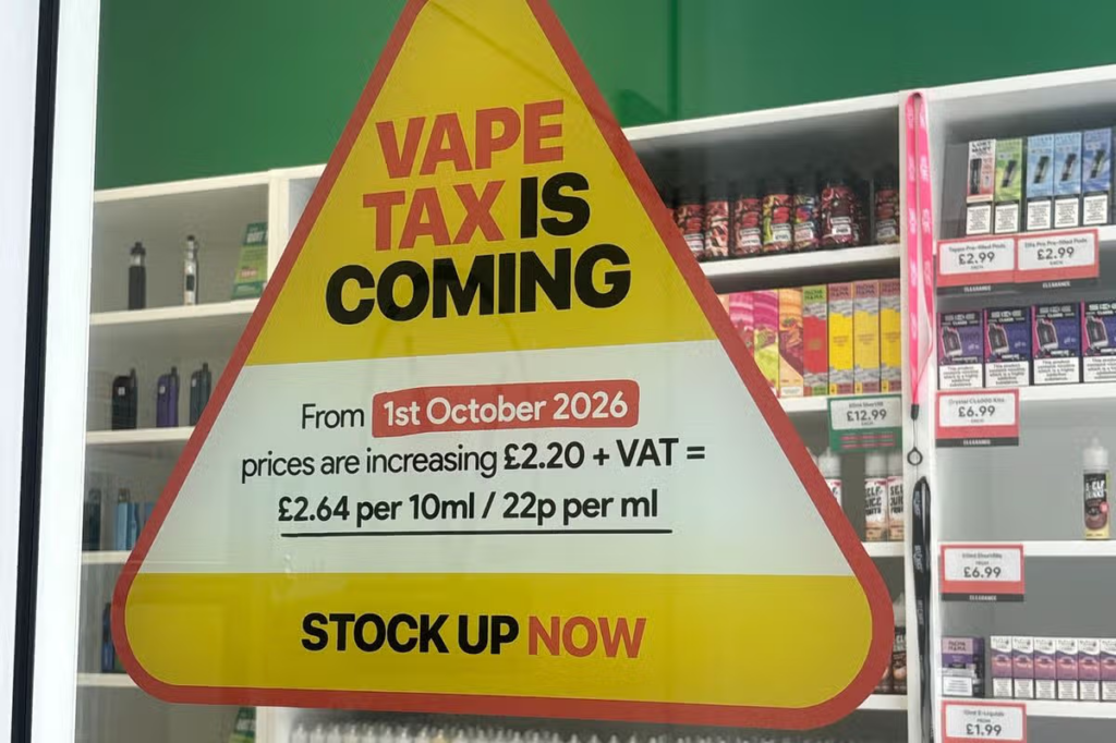 UK Vape Tax 2026: Retailers Warn of Counterfeit Liquid Risks